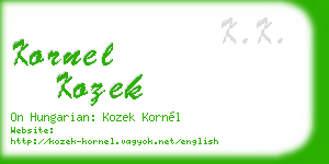 kornel kozek business card